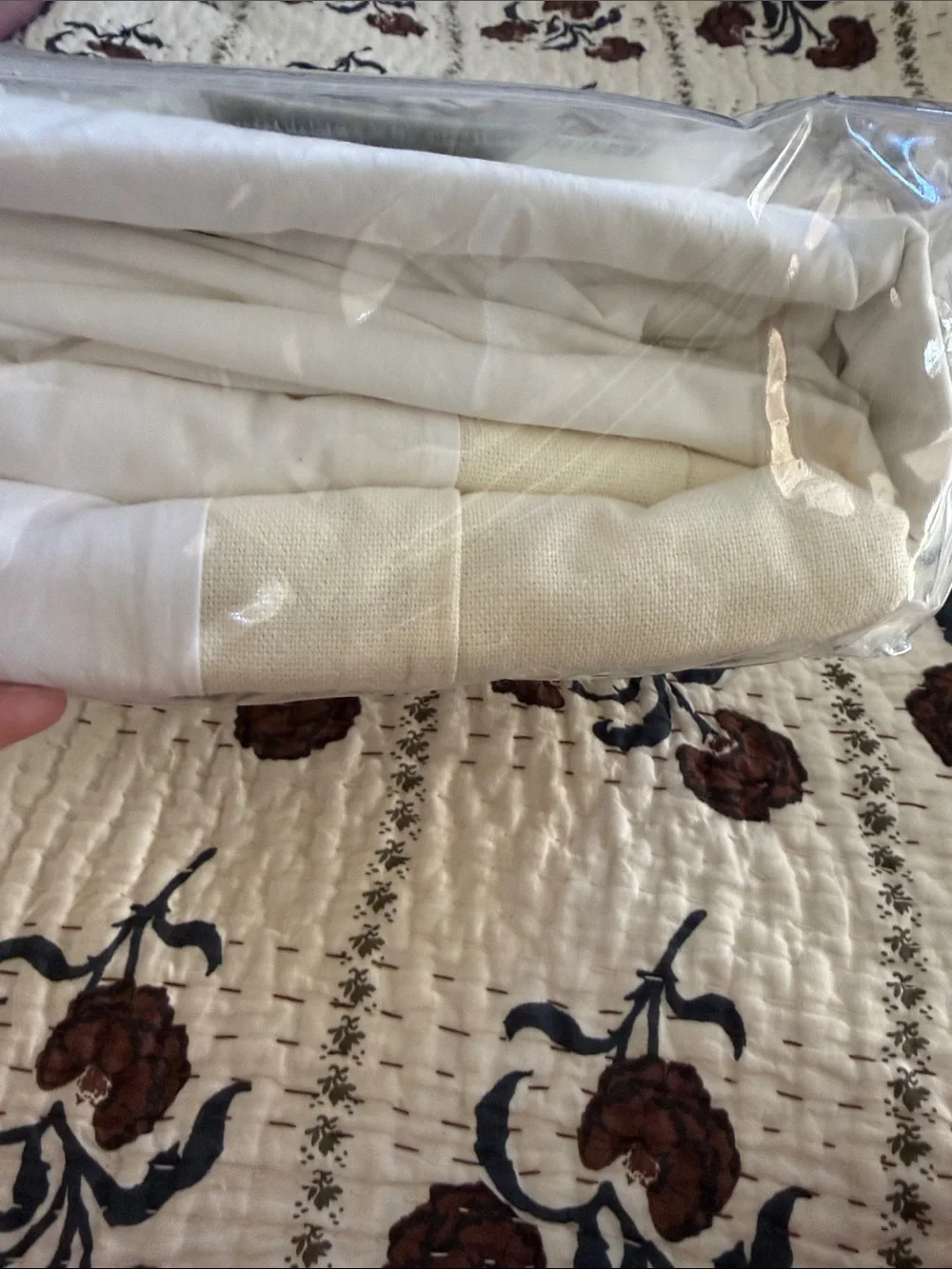 West Elm Linen Cotton King Box Spring Cover NWT, Warm White